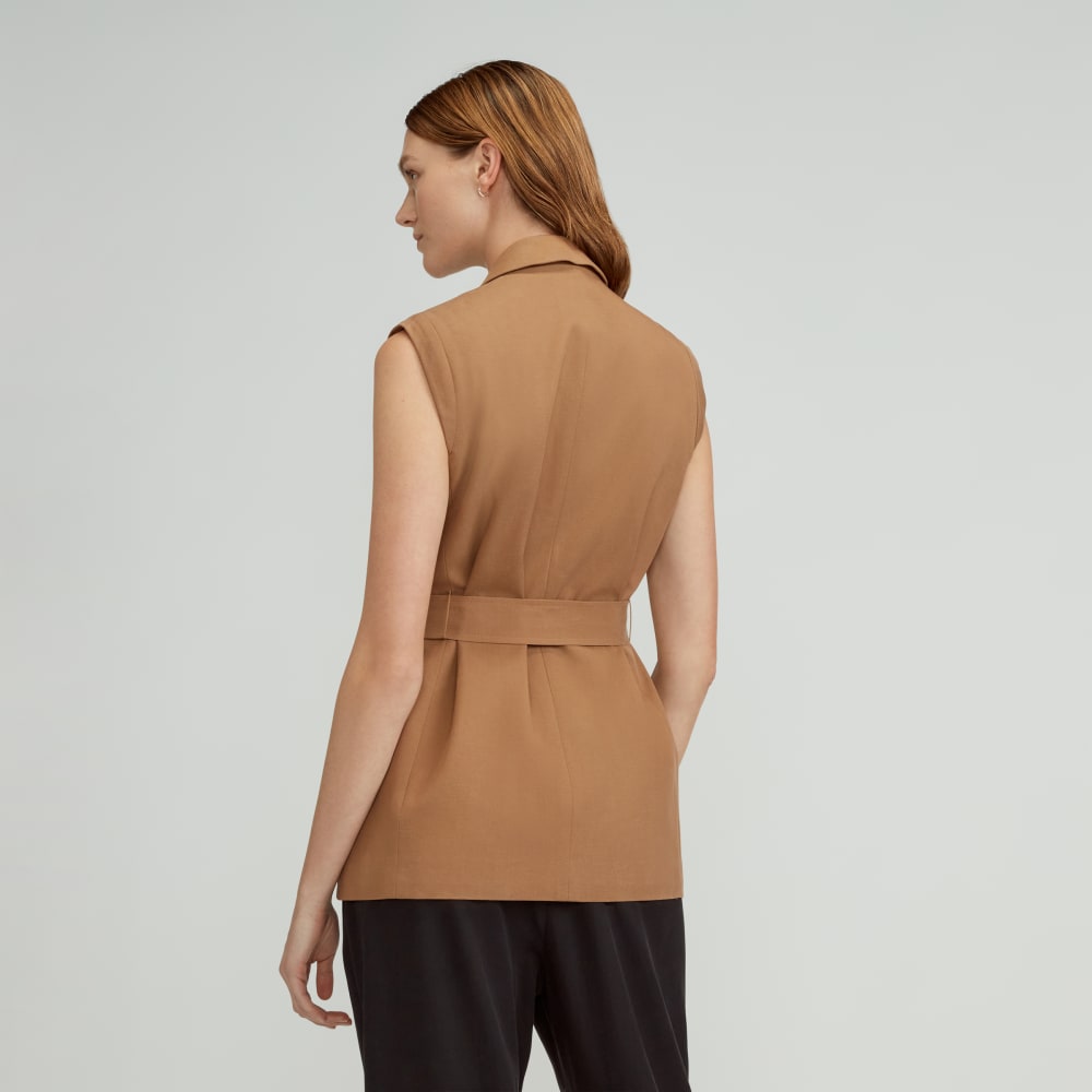 The Sleeveless Blazer in Buttersmooth | Toasted Coconut
