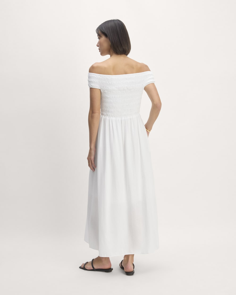 The Gauze Off-the-Shoulder Dress | White