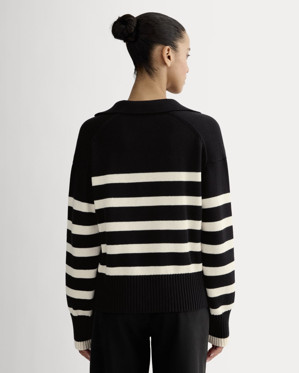 The Boxy Polo in Everyday Cotton | Black / Canvas