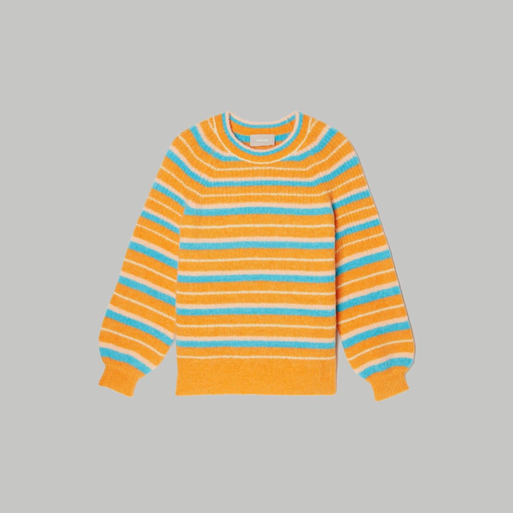 The SuperFuzz Alpaca Oversized Crew | Turmeric Stripe