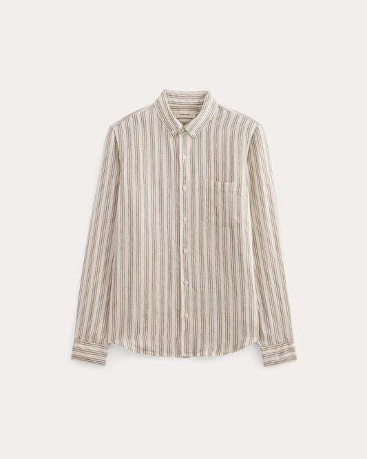 The Classic Shirt in Linen | Bone / Toasted Coconut