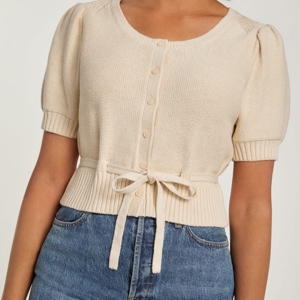 The Puff Sleeve Sweater Top | Parchment