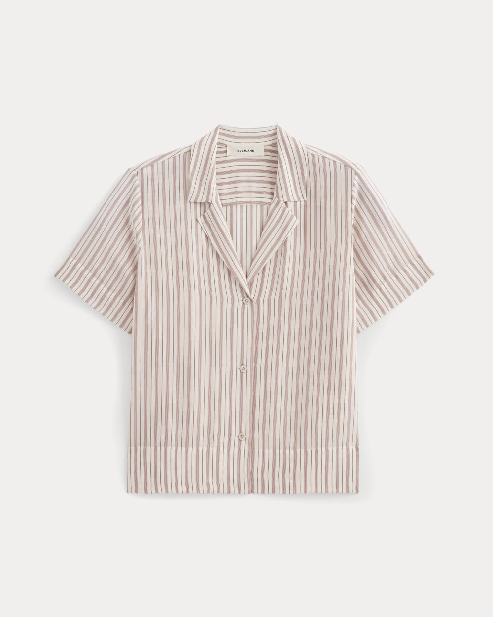 The Notch Shirt in Washable Silk | Bone / Dusky Rose