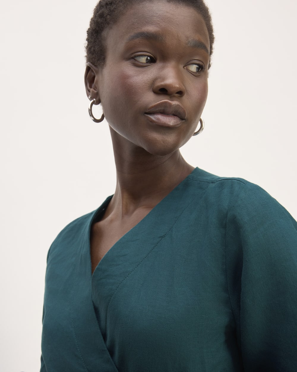 The Wrap Dress in Linen | Dark Sea