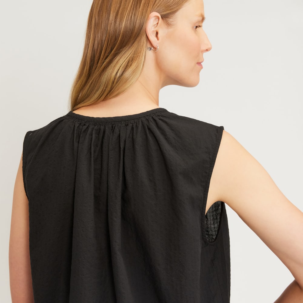 The Gathered Tie-Front Top | Black