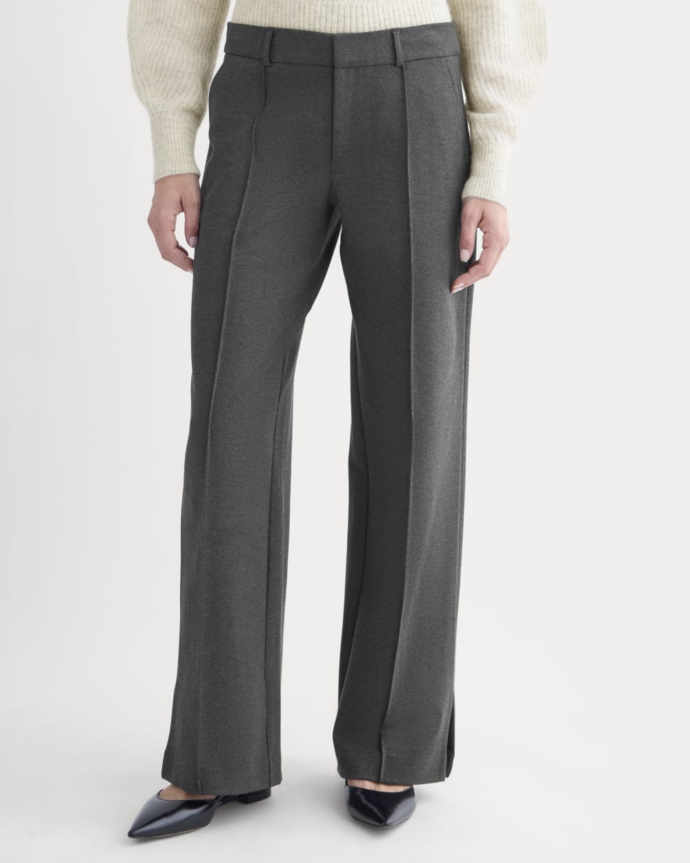 Dream Wide-Leg Trouser | Heathered Soot