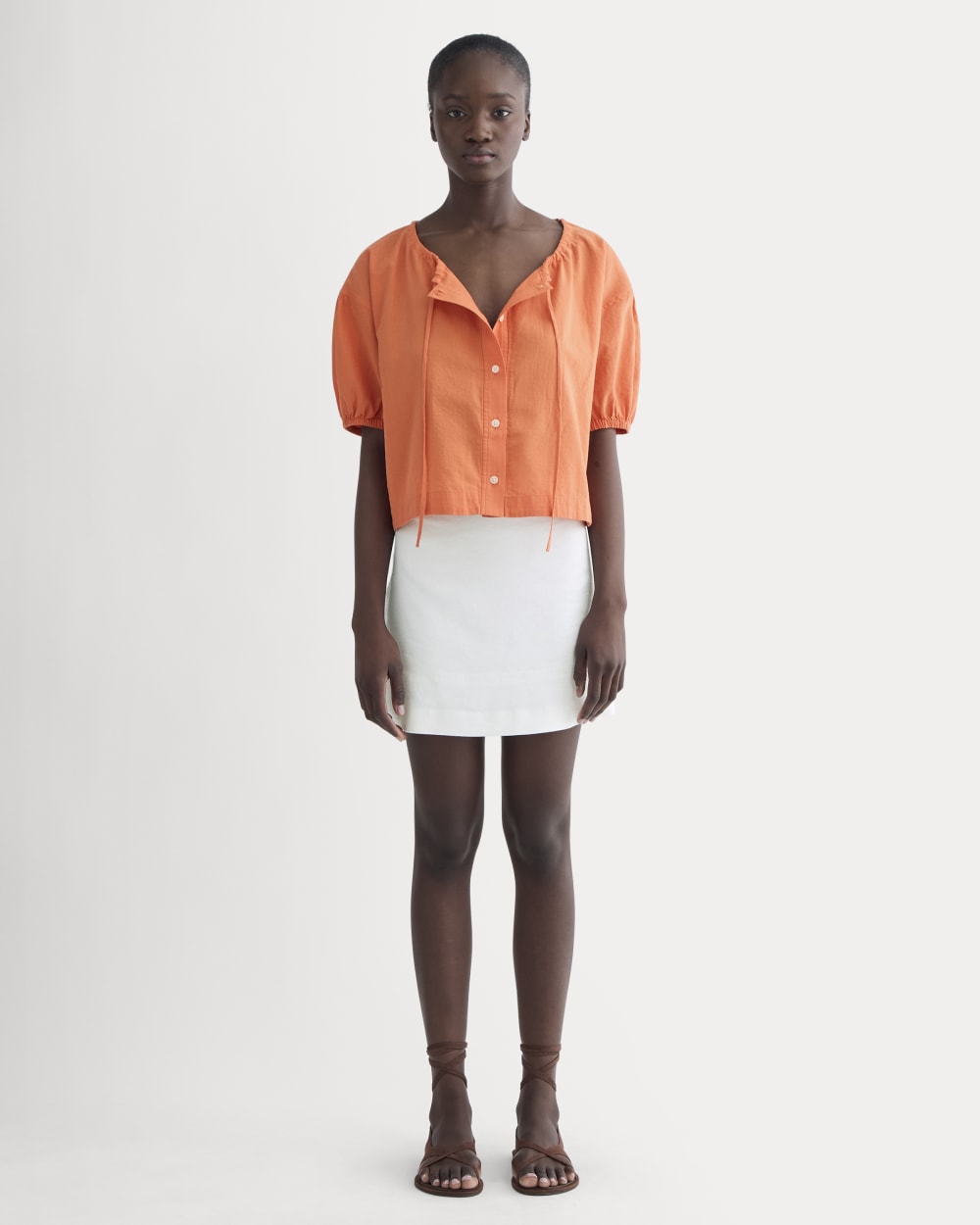 The Gauze Button-Up | Soft Orange