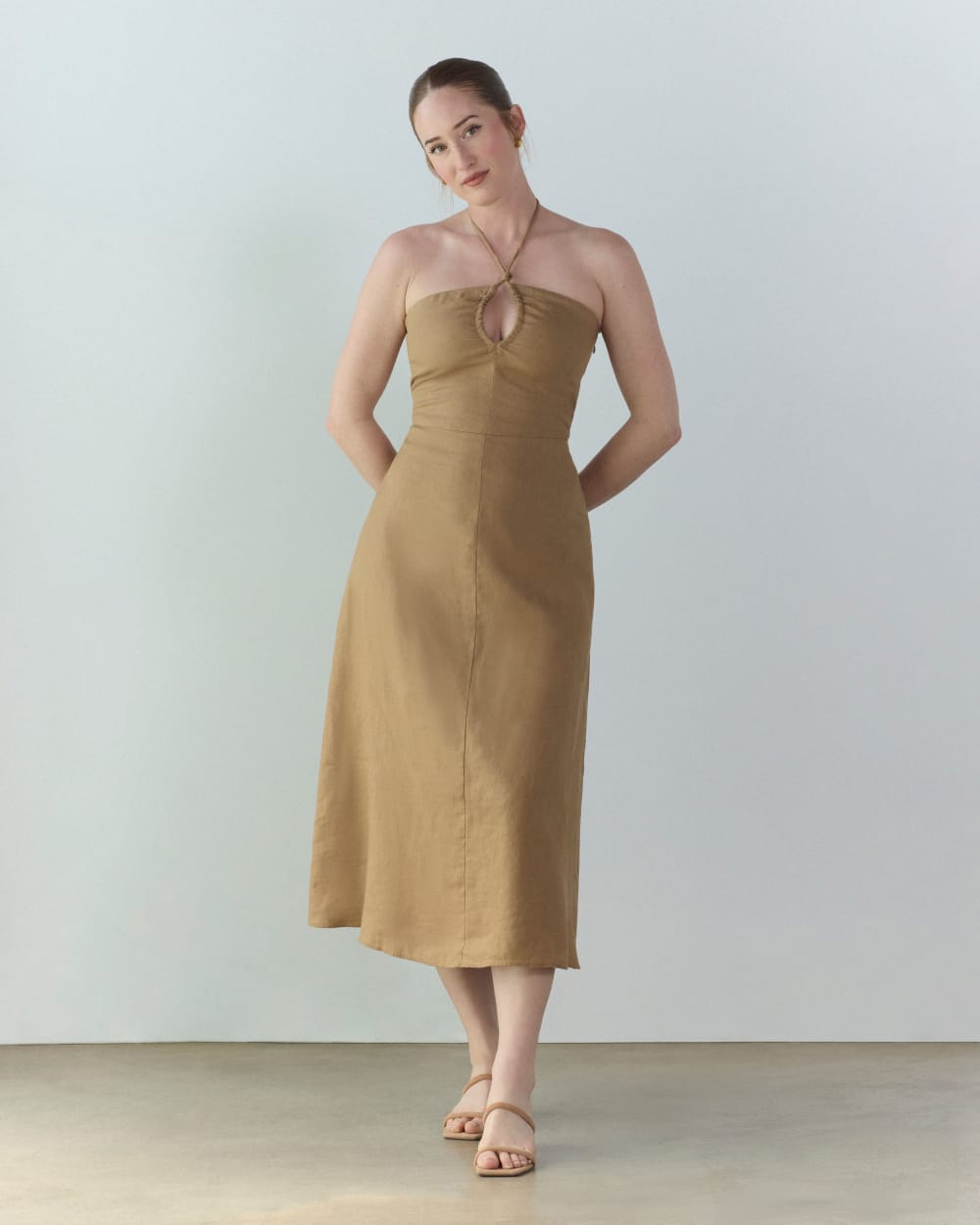 The Linen Halter-Neck Dress | Tiger's Eye