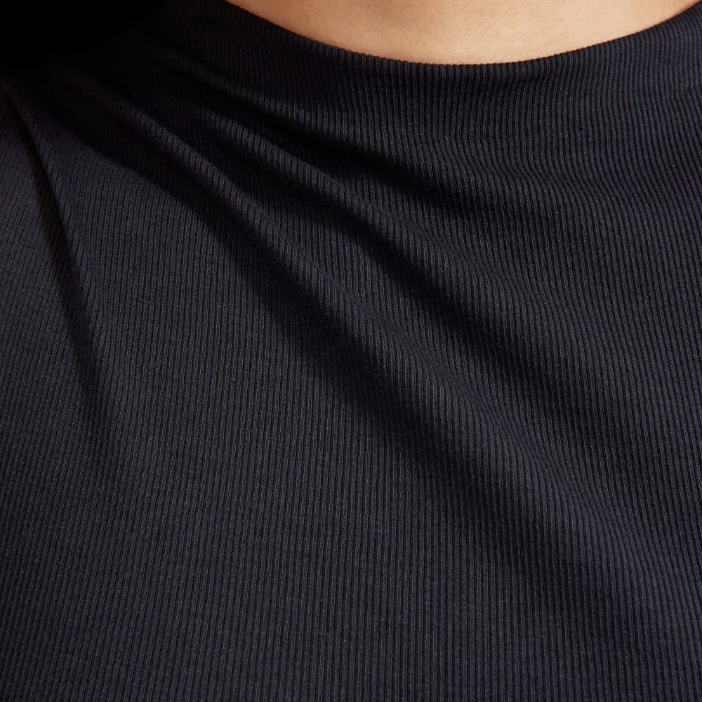 The Pima Micro-Rib Funnel-Neck Tank | Black