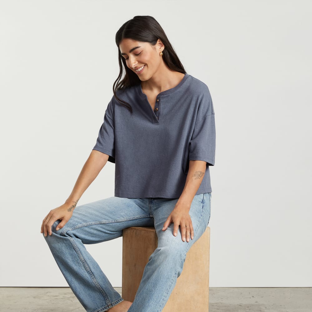 The Vintage Henley Hemp Tee | Atlantic