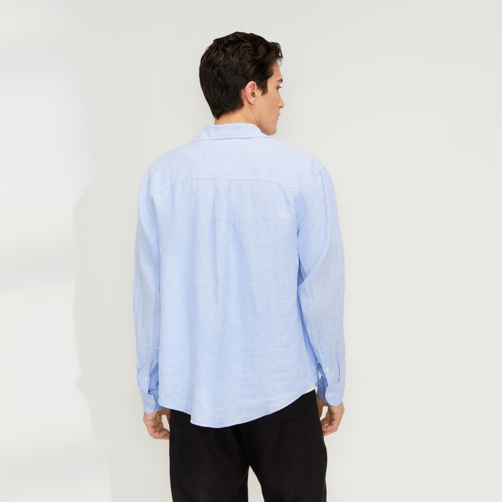 The Relaxed Linen Long-Sleeve Shirt | Light Blue