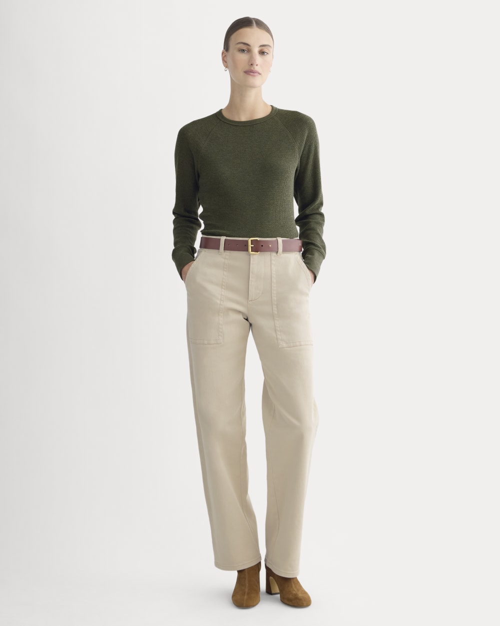 Slim-Fit Crew in Cozy Waffle | Heather Beech