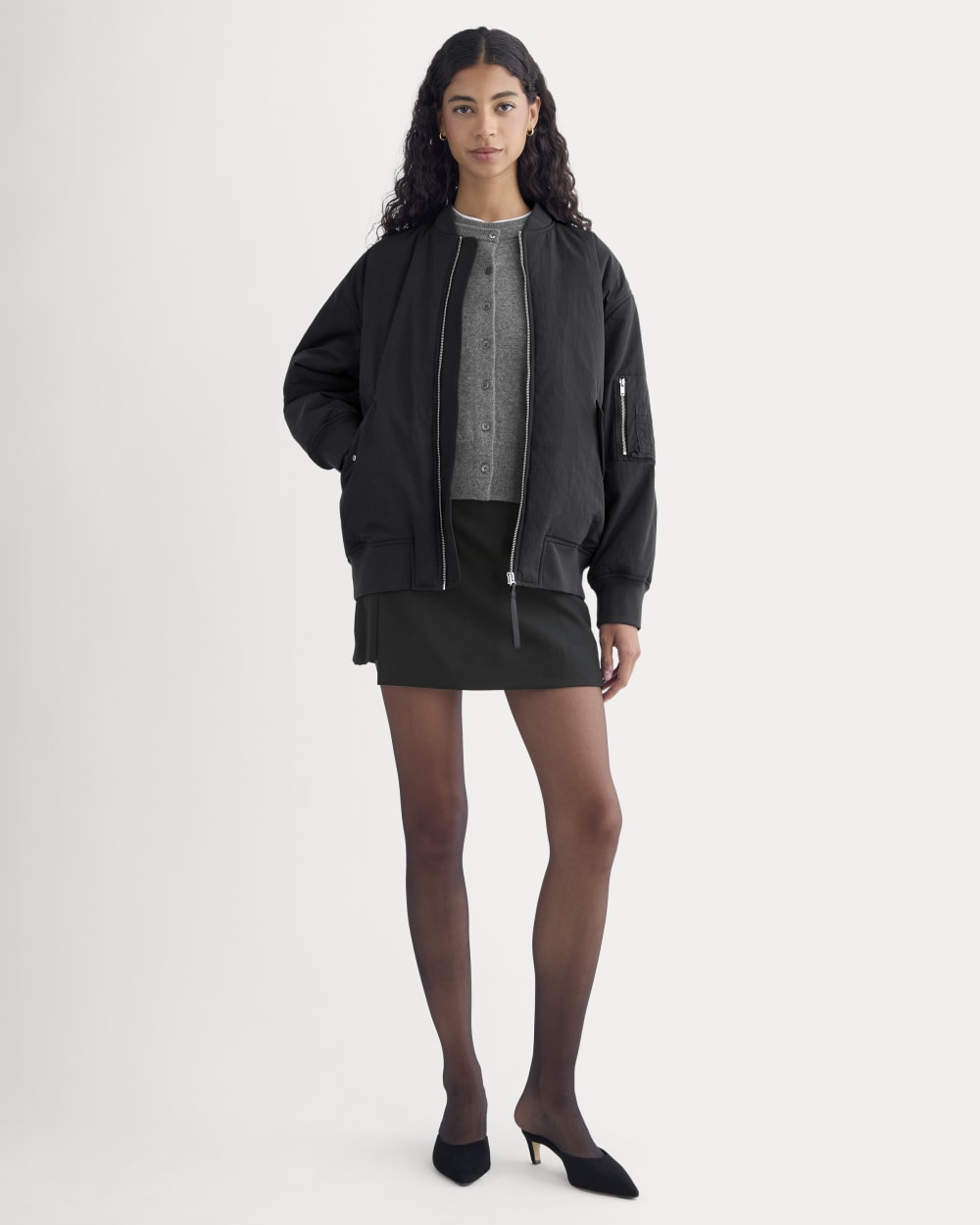 Renew Oversized Puffer Bomber | Black
