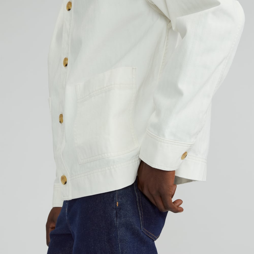 The Organic Cotton Herringbone Utility Jacket | Bone