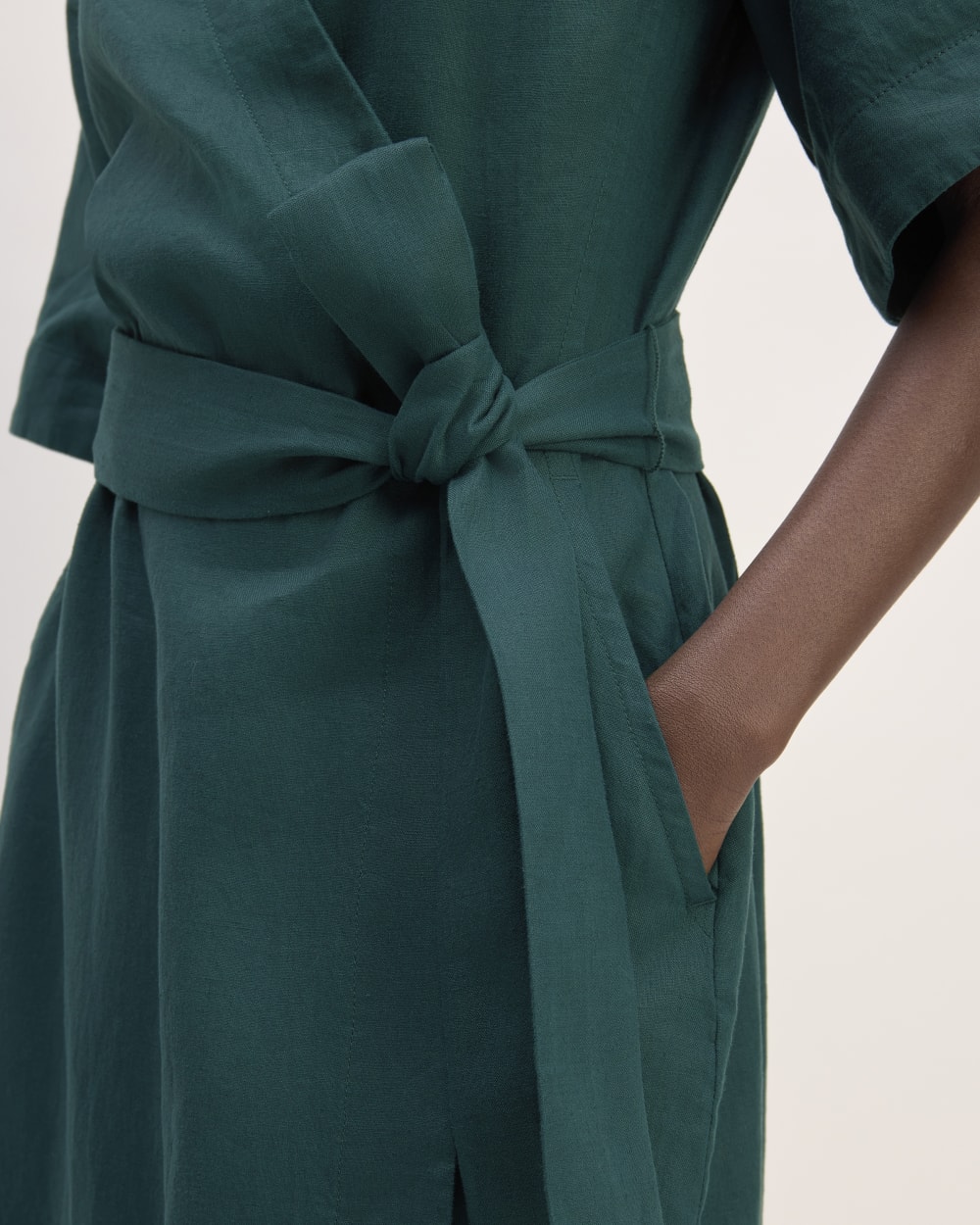 The Wrap Dress in Linen | Dark Sea
