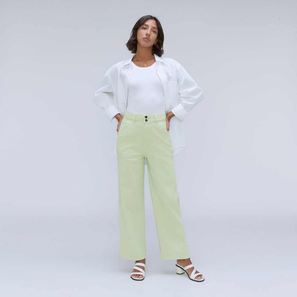 The Organic Wide-Leg Pant | Seafoam Green