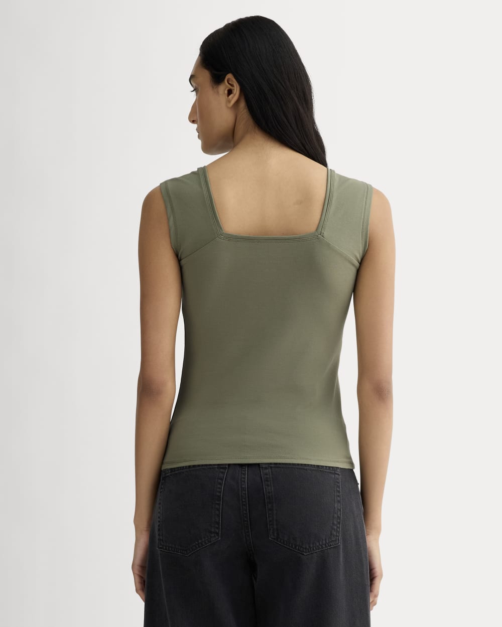The Form Square-Neck Tank | Lichen Green