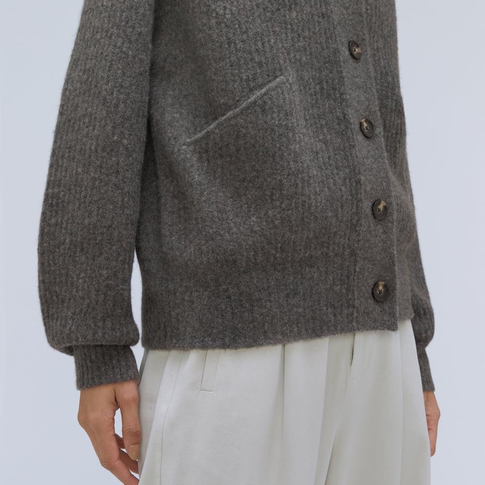 The Cozy-Stretch Hooded Cardigan | Heathered Charcoal