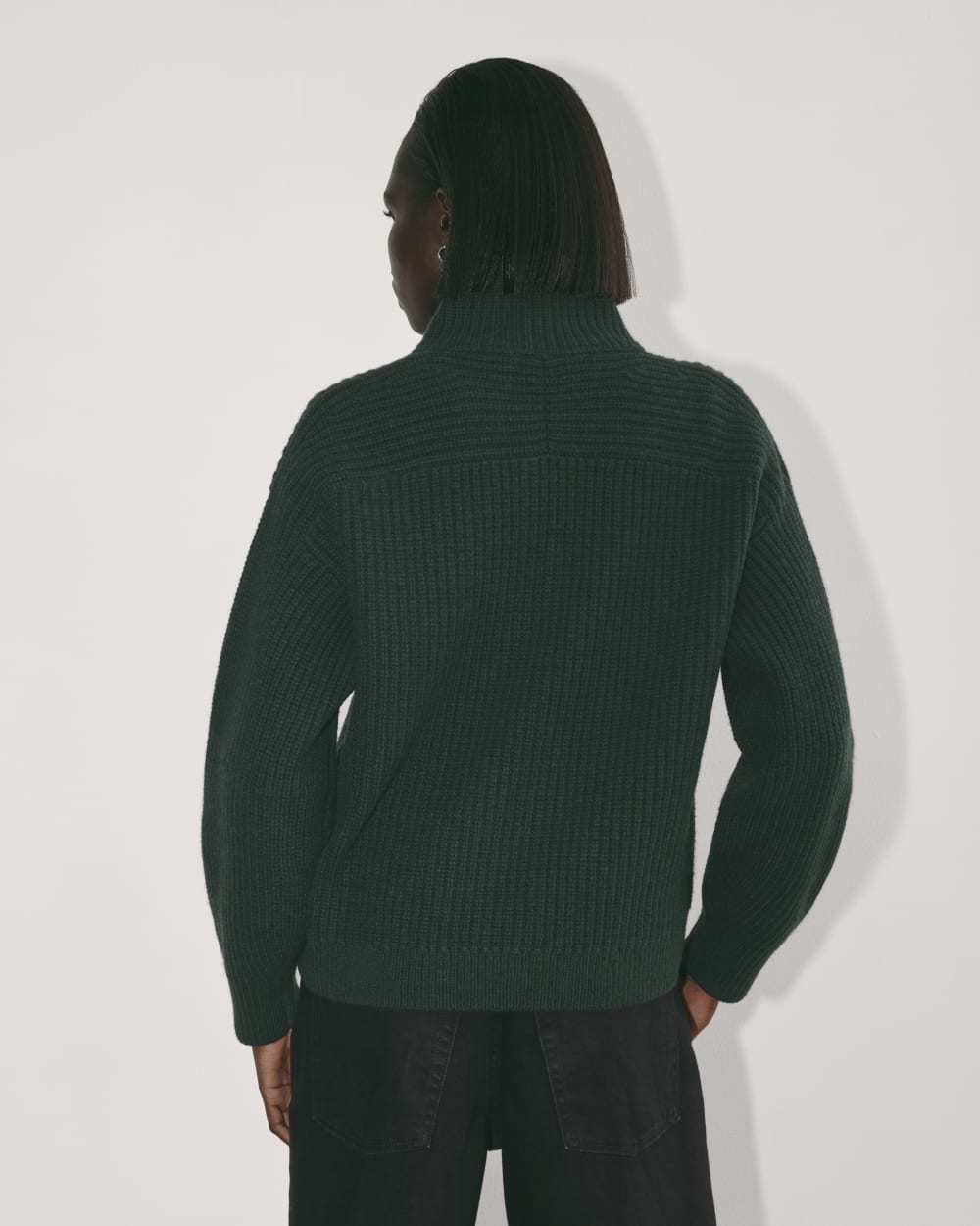 The Half-Zip Sweater in Luxe Merino | Heather Scarab Green