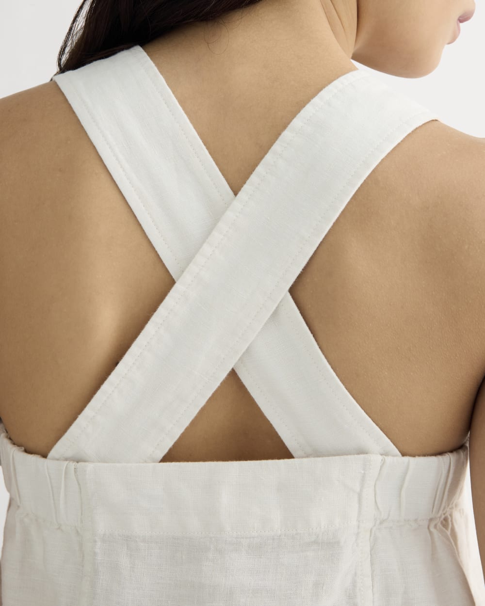 The Crossback Tank in Linen | Natural Chambray