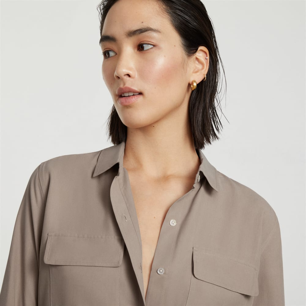 The Washable Silk Relaxed Shirt  | Burnt Sugar