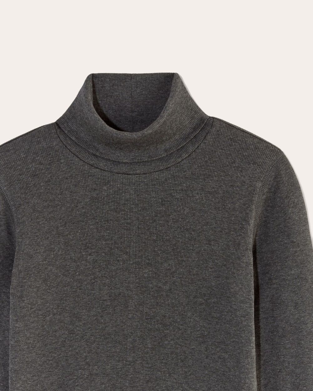 The Luxe Rib Turtleneck | Heathered Soot