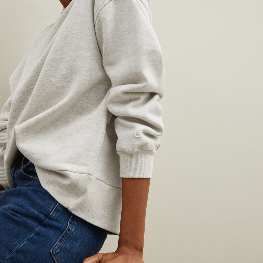 The Track Oversized Crew | Light Heather Grey