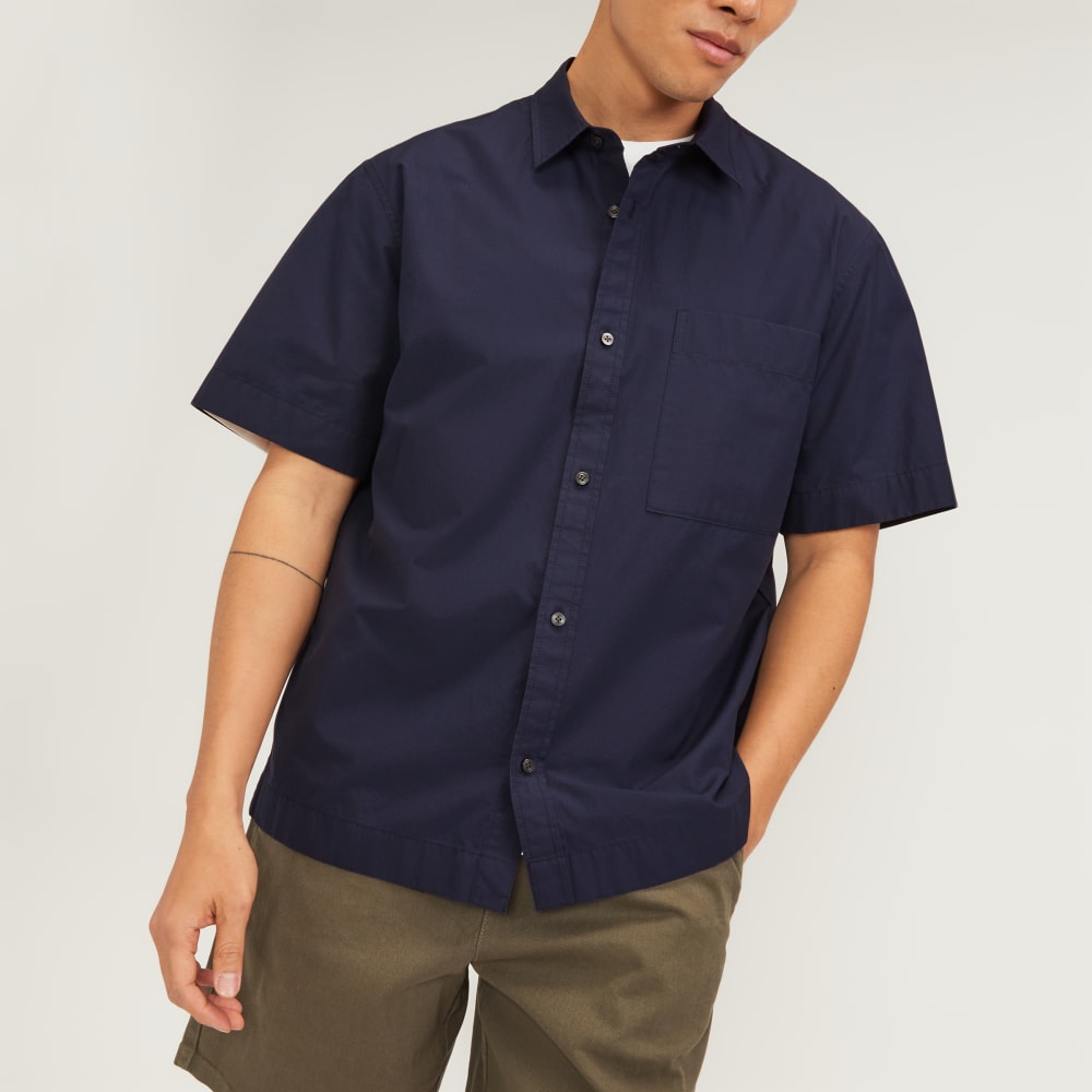 The Poplin Short-Sleeve Shirt | Deep Navy
