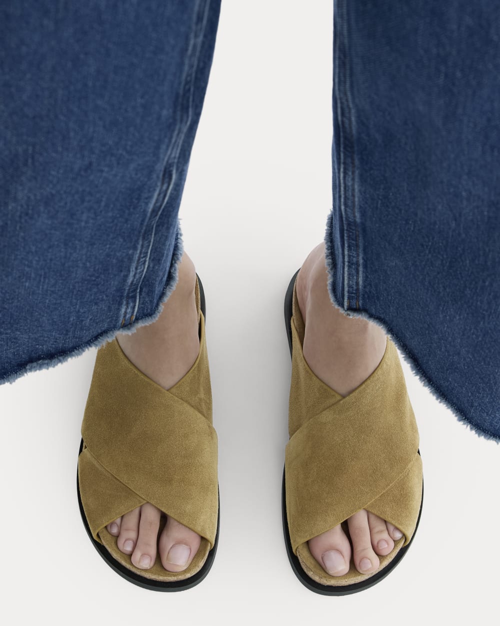 The Suede Crossover Sandal | Sand