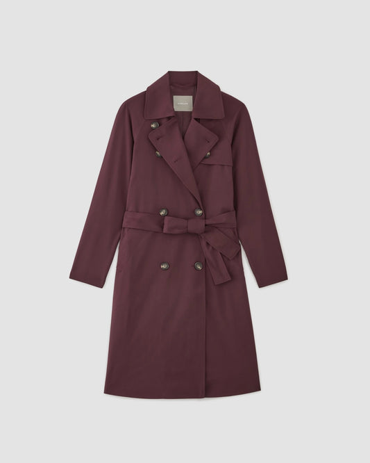 The Italian Wool Modern Trench | Burgundy