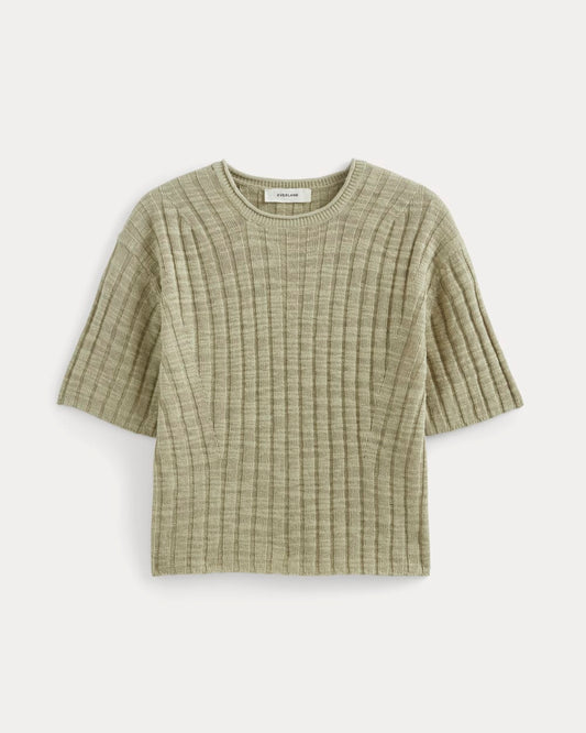 The Oversized Tee in Cotton Linen | Eucalyptus