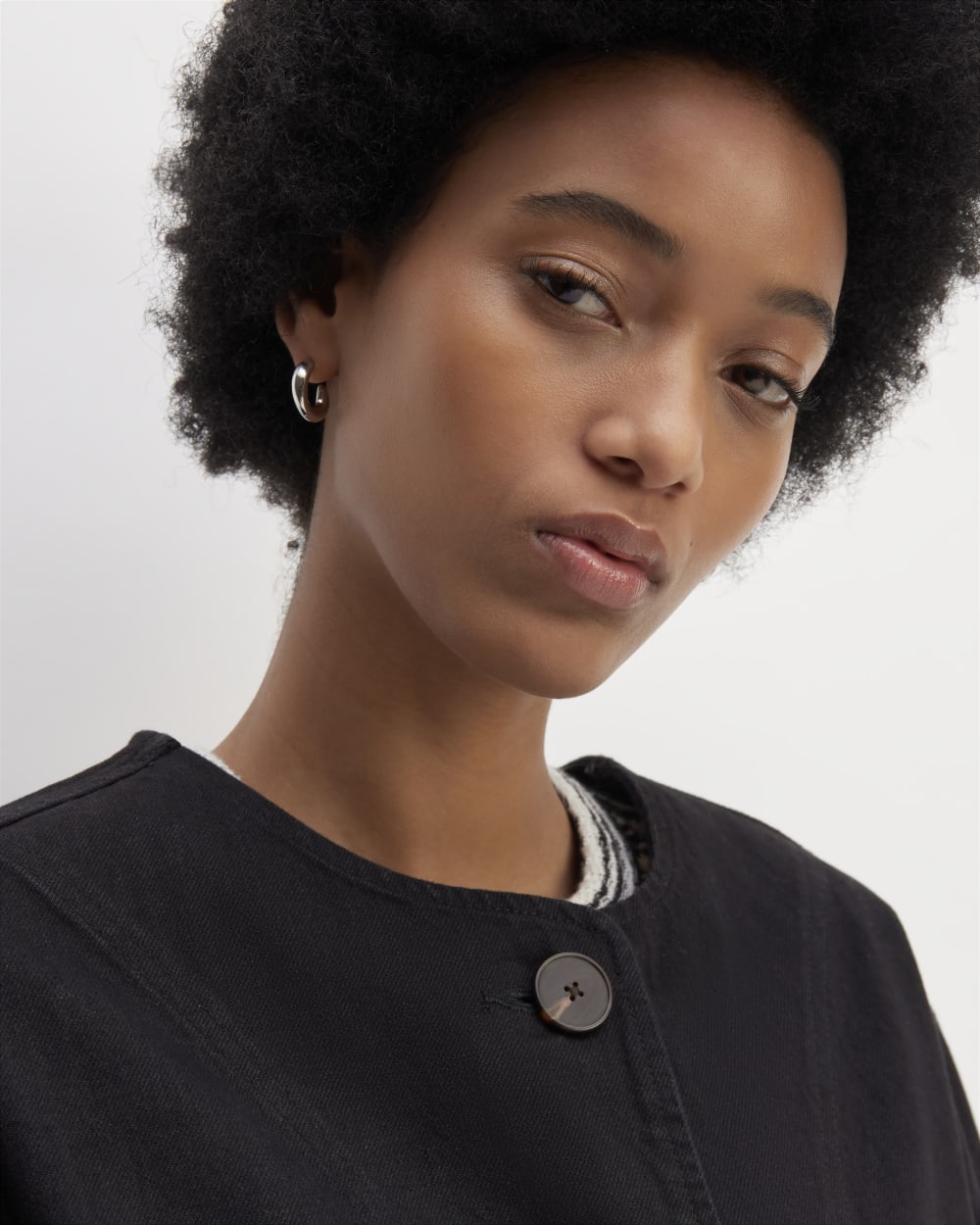 The Denim Barrel Jacket | Black