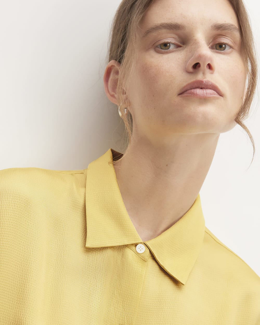The Hammered Satin Shirt Dress | Raffia