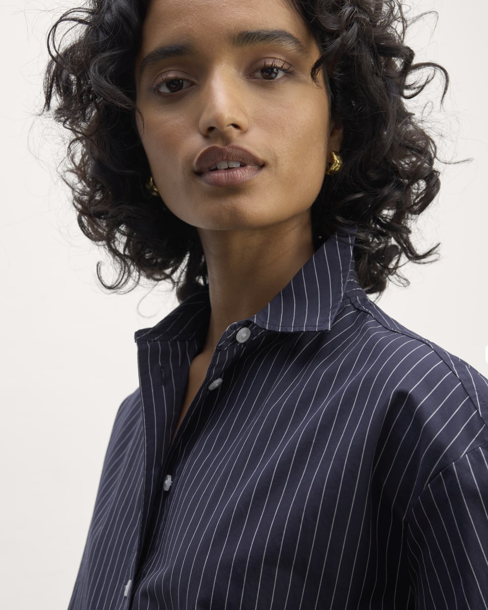 The Supima® Cotton Boyfriend Shirt | Navy / White