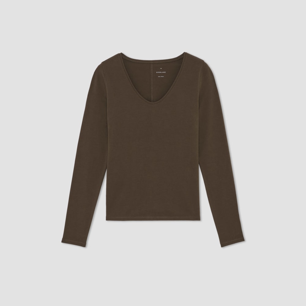 The Supima® Form Ballet Neck Tee | Cocoa