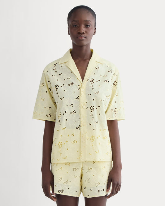 The Eyelet Camp Shirt | Light Yellow