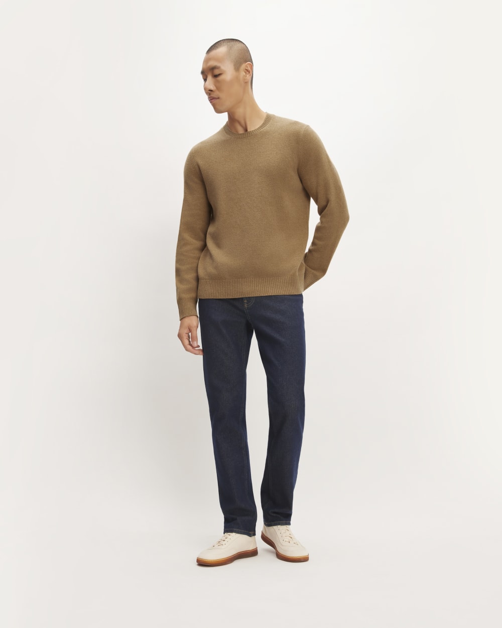 The Premium Merino Crew Neck Sweater | Deep Camel
