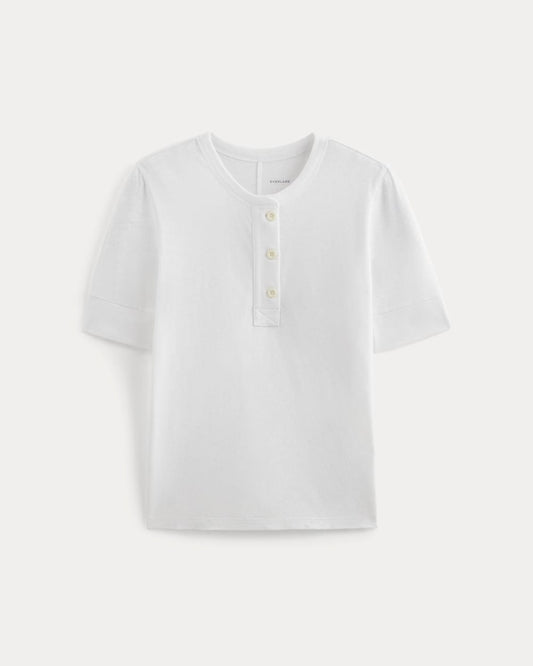 The Henley in Cotton Linen | White