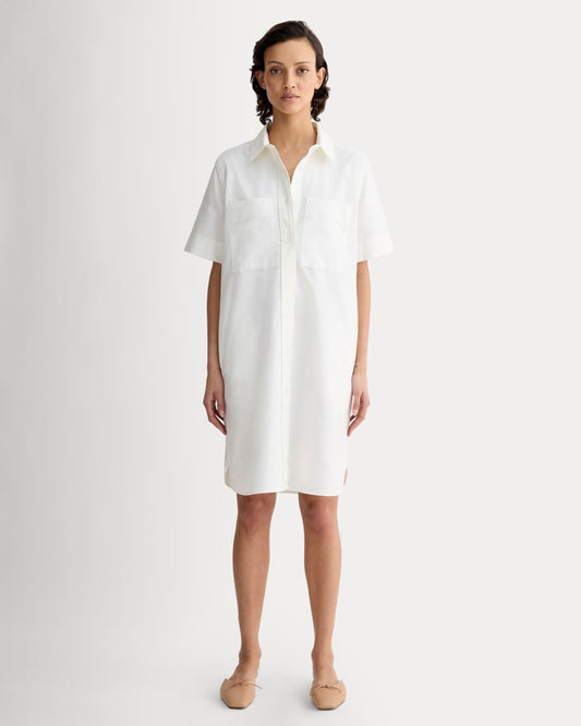 The Oxford Short-Sleeve Shirt Dress | White