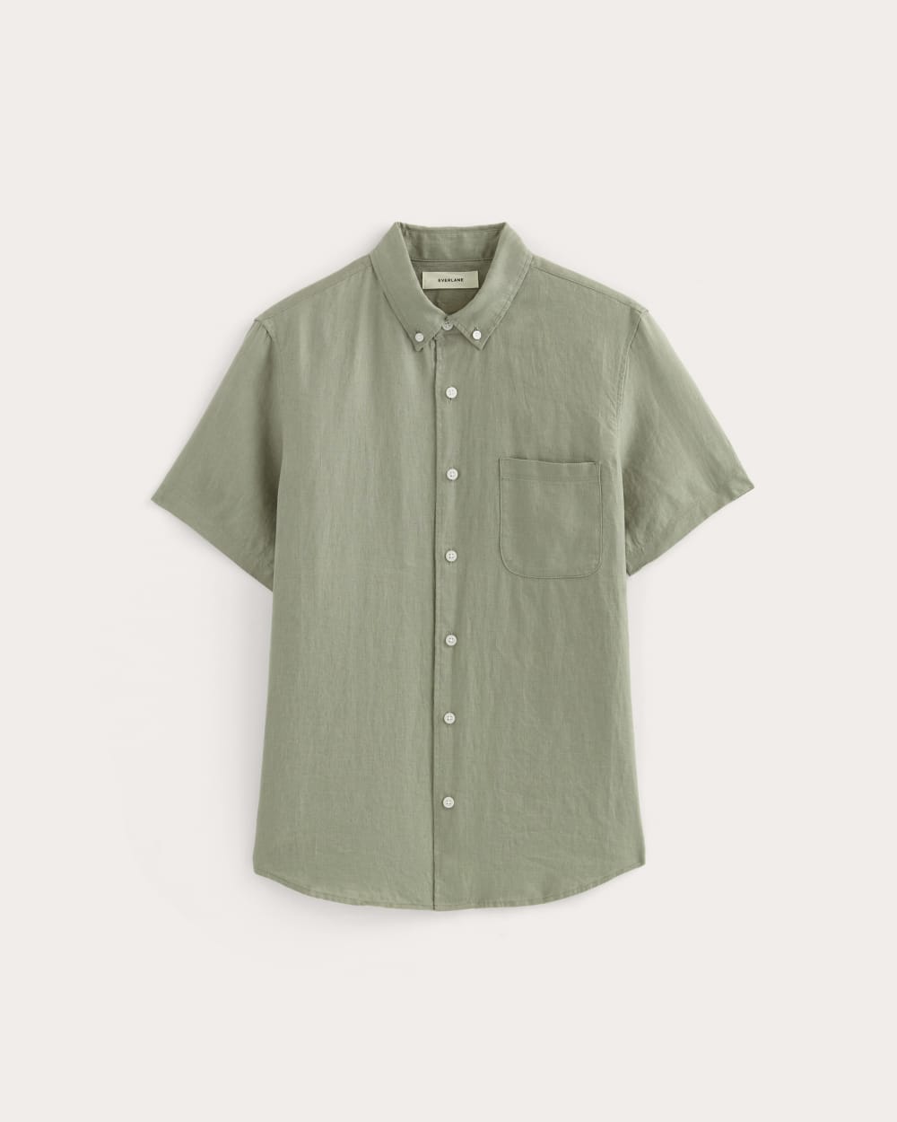 The Classic Short-Sleeve Shirt in Linen | Sage Green
