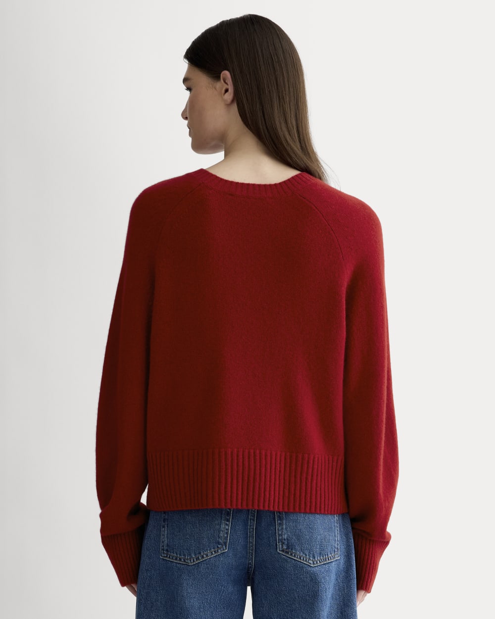 The Boxy Crew in Cashmere | Berry Red