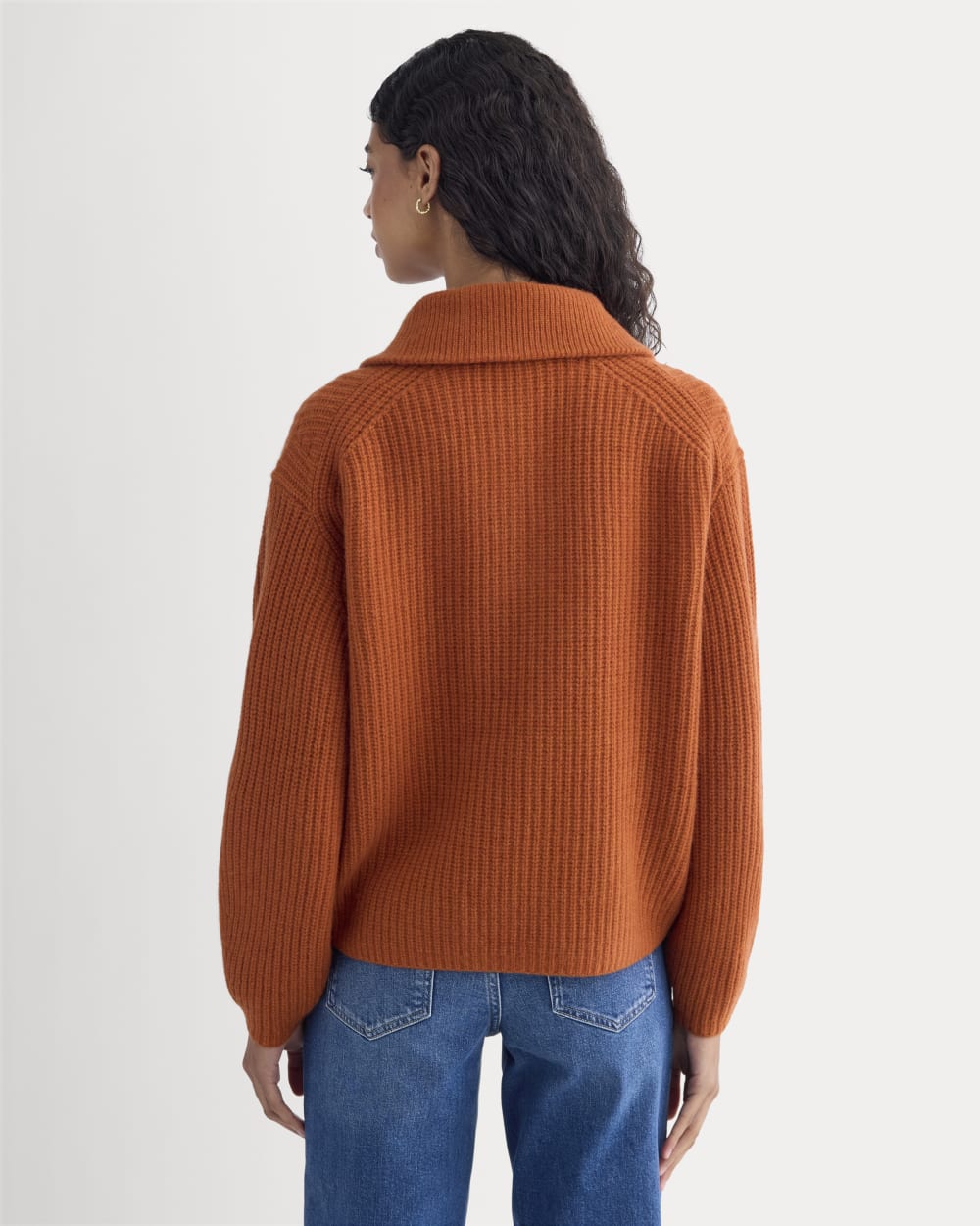The Half-Zip Sweater in Luxe Merino | Rust Heather