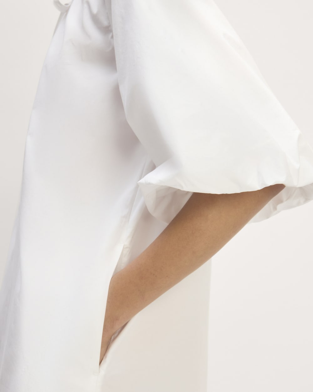 The Supima® Puff-Sleeve Dress | White