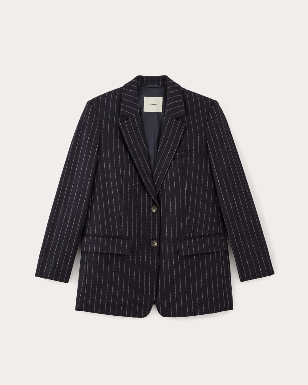 The Oversized Blazer in Wool | Navy / White