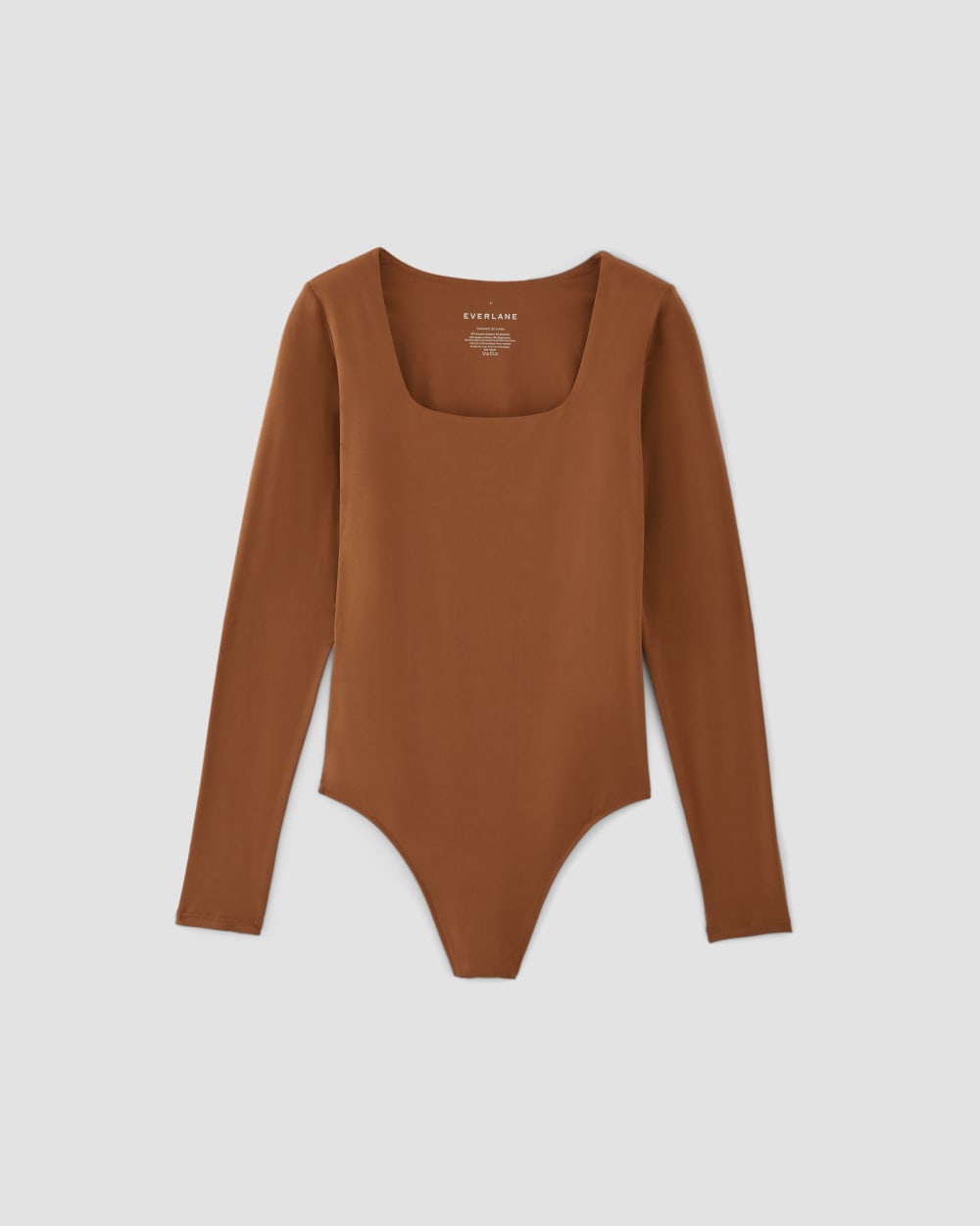 The Long-Sleeve Supima® Square-Neck Bodysuit | Honey | Thong