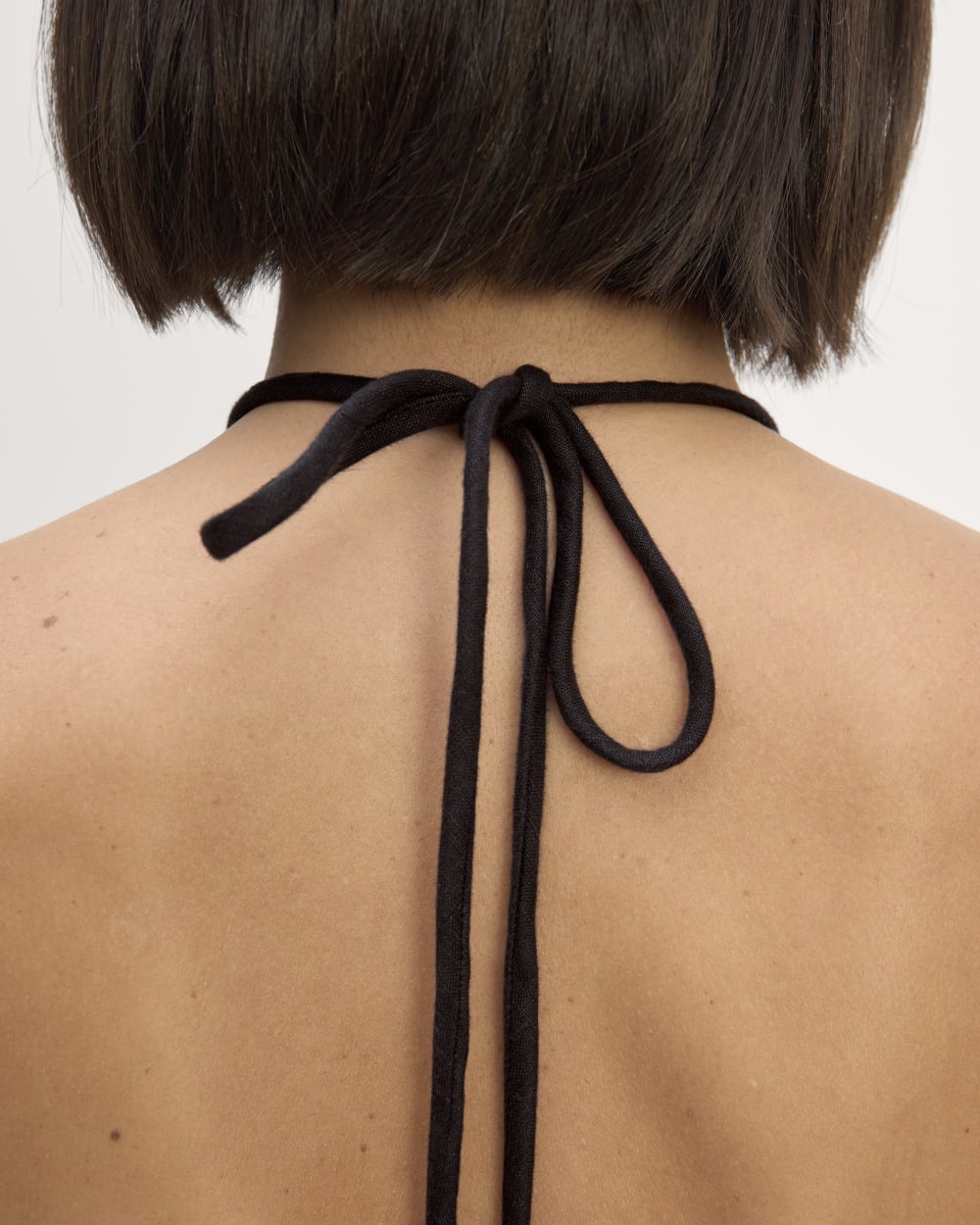 The Linen Halter-Neck Dress | Black