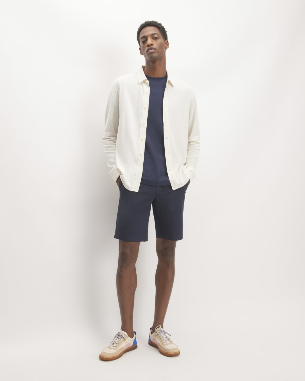 The Long-Sleeve Pique Shirt | Bone