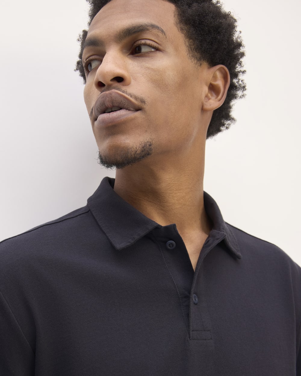 The Premium Weight Long-Sleeve Polo | Deep Navy