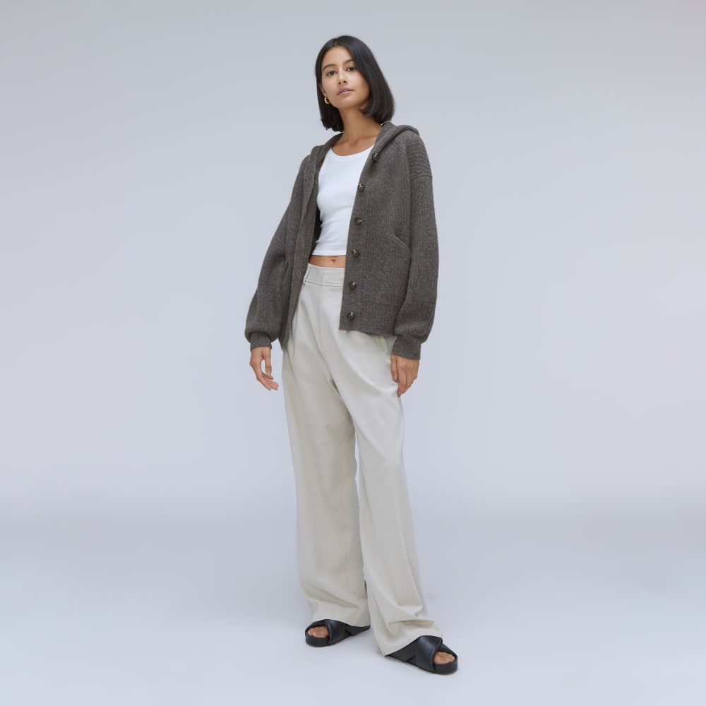 The Cozy-Stretch Hooded Cardigan | Heathered Charcoal