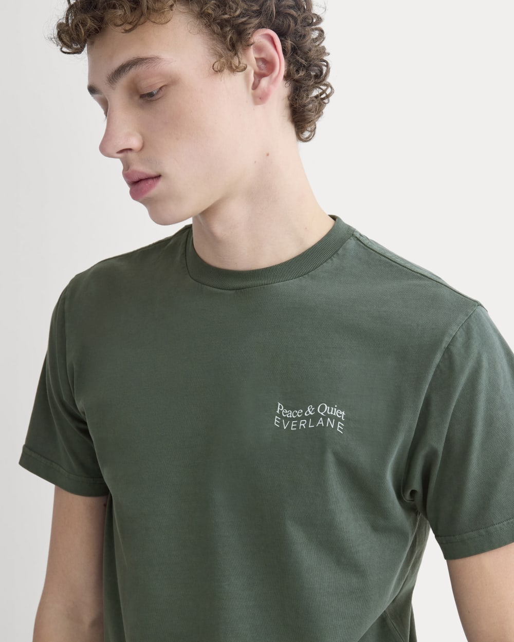 Everlane x Peace & Quiet Graphic Logo Tee | Pine
